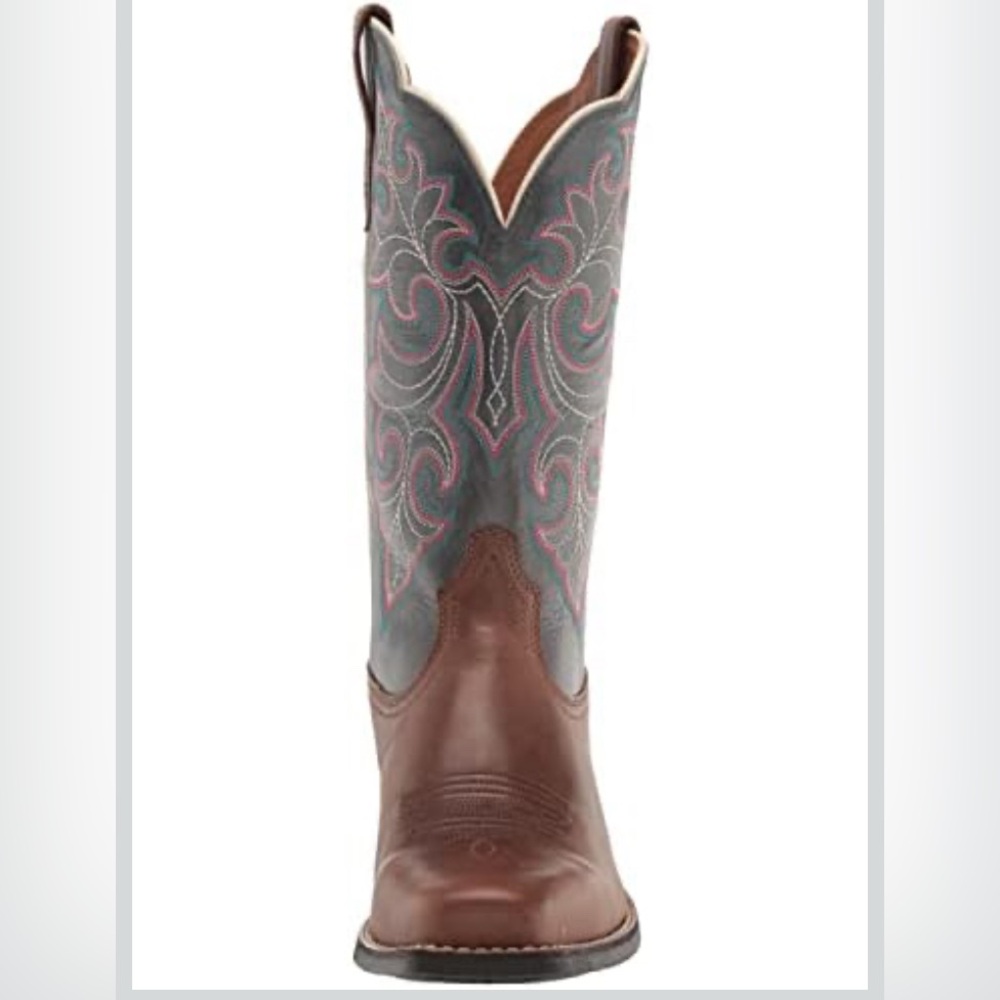 Ariat Women’s round up square toe western boots coastal cowgirl embroidered 8.5 - Picture 3 of 13